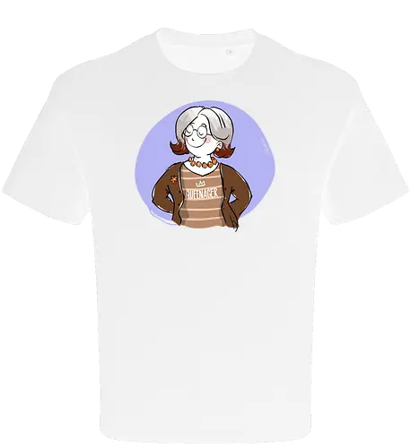Queenager - Ringelpullisprüche, Ringeldinger, streifenweise, Spruch, Weisheit, Motivation, Ringelpulli, SprücheShirt, Cartoon Illustration, Statement, Handgezeichnet, Humor, Selbstironie, Streifenpulli, Spruchshirt, deutsch - Oversize T-Shirt