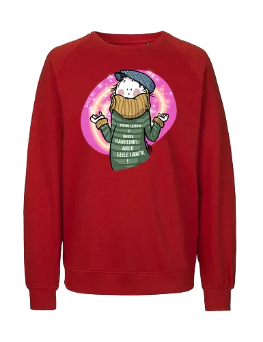 Mein Leben? - Ringelpullisprüche, Ringeldinger, streifenweise, Spruch, Weisheit, Motivation, Ringelpulli, SprücheShirt, Cartoon Illustration, Statement, Handgezeichnet, Humor, Selbstironie, Streifenpulli, Spruchshirt, deutsch - Fairtrade Sweatshirt