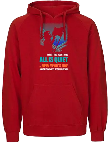 New Year's Day Music Art - music, album cover, funny, funny quote, funnytee, happy new year, music album, music artist, new years eve party, pop music, rock, rock bands, rock music, song lyrics, u2 - Fairtrade Hoodie