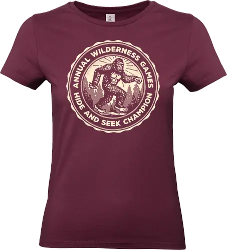 Wilderness Hide and Seek Champ - Mythical, creature, creatures, myth, wilderness, outdoor, primate - Standard T-Shirt (Women)