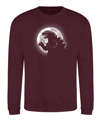 Moonlight Kaiju - monster, kaiju, godzilla artwork, Kaiju, Kaiju, fan art, sci-fi, anime, film, pop culture, creature - Sweatshirt