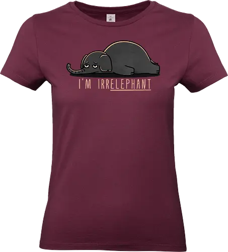 Unhappy Elephant - elephant art, elephant gifts, elephant lover, elephant design, cute elephant, elephant illustration, funny elephant, wildlife art, elephant print, nature lover, smentalhealth, depressionart, sadart, emo, mood, anxiety, darkhumor, selfcare, feelings, arttherapy - Standard T-Shirt (Women)