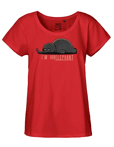 Unhappy Elephant - elephant art, elephant gifts, elephant lover, elephant design, cute elephant, elephant illustration, funny elephant, wildlife art, elephant print, nature lover, smentalhealth, depressionart, sadart, emo, mood, anxiety, darkhumor, selfcare, feelings, arttherapy - Fairtrade Girl Shirt