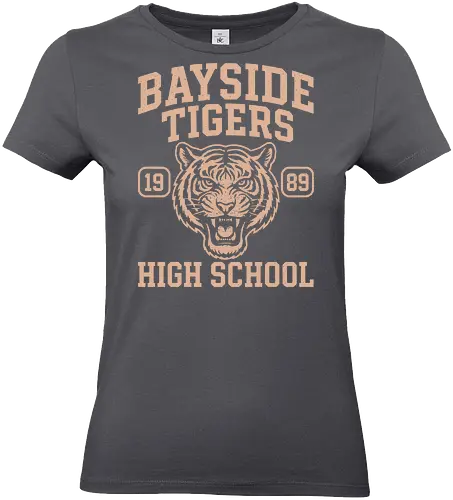 Bayside Tigers - Saved by the Bell, bayside tigers, bayside high, 80s nostalgia, vintage sports, tiger pride, high school - Standard T-Shirt (Women)