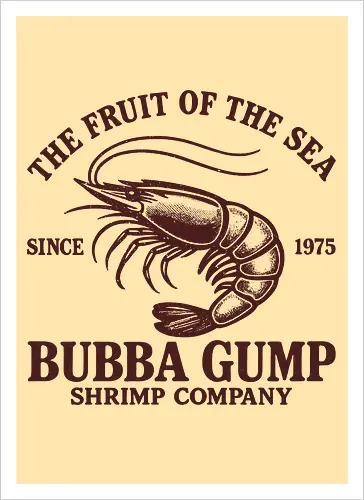 Bubba Gump - forrest gump, bubba, gump, shrimp, vintage, retro - Artprint