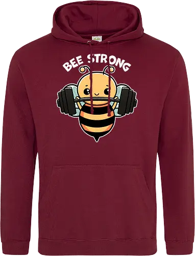 Bee Strong - bees, honey, pollinator, nature, wildlife, insect, bee art, bee lover, beekeeping, flowers, fitness, workout, health, exercise, bodybuilding, gymwear, motivational, cardio, personaltraining, yoga - Standard Hoodie