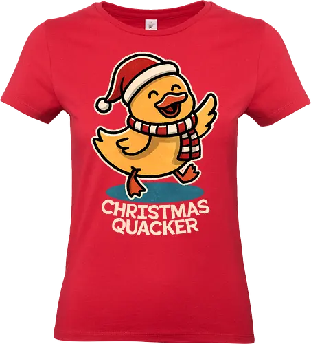 Christmas Quacker - duck, quacker, holiday, winter, gifts, seasonal, christmas gifts, xmas, festive, holiday decorations, merry christmas, christmas spirit - Standard T-Shirt (Women)