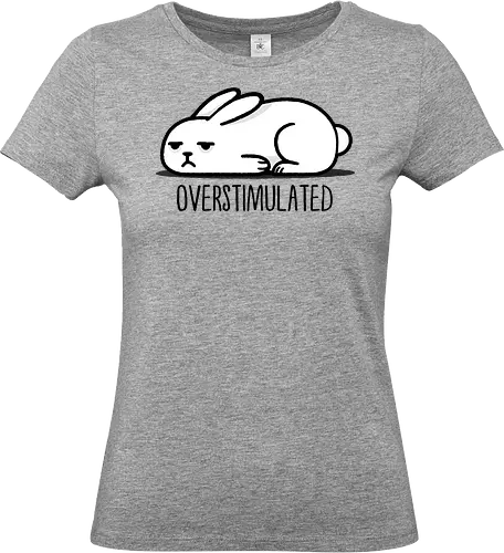 Overstimulated Bunny - bunny, rabbits, adhd, Overstimulated, Overstimulated, mental health, anxiety art, sensory overload, busy lifestyle, stress relief, mindfulness, abstract art, colorful design, emotional wellness - Standard T-Shirt (Women)