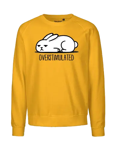 Overstimulated Bunny - bunny, rabbits, adhd, Overstimulated, Overstimulated, mental health, anxiety art, sensory overload, busy lifestyle, stress relief, mindfulness, abstract art, colorful design, emotional wellness - Fairtrade Sweatshirt