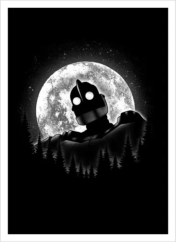 Moonlight Iron - moon, moonlight, space, star, giant, iron, iron giant - Artprint