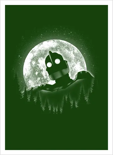 Moonlight Iron - moon, moonlight, space, star, giant, iron, iron giant - Artprint