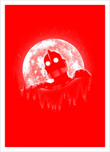 Moonlight Iron - moon, moonlight, space, star, giant, iron, iron giant - Artprint