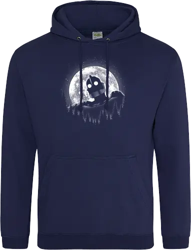Moonlight Iron - moon, moonlight, space, star, giant, iron, iron giant - Standard Hoodie