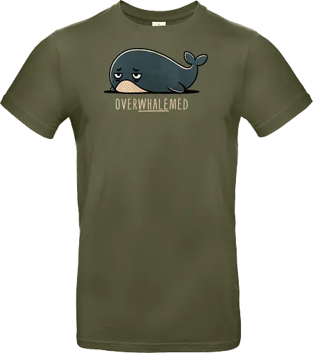 Overwhelmed Whale - Overwhelmed, stress, anxiety, mental health, life struggles, funny quotes, self care, motivational, relatable, emotional support, whale art, whale design, ocean life, marine wildlife, whale lovers, cute whale, whale illustration, underwater world, save the whales - Standard T-Shirt