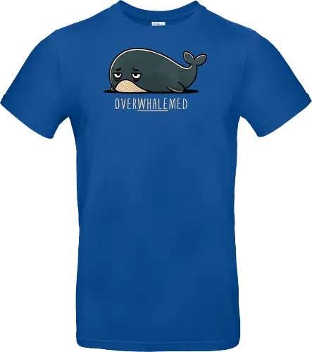 Overwhelmed Whale - Overwhelmed, stress, anxiety, mental health, life struggles, funny quotes, self care, motivational, relatable, emotional support, whale art, whale design, ocean life, marine wildlife, whale lovers, cute whale, whale illustration, underwater world, save the whales - Standard T-Shirt