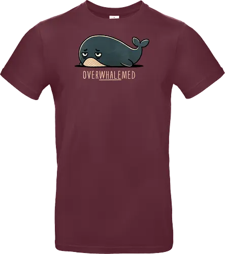 Overwhelmed Whale - Overwhelmed, stress, anxiety, mental health, life struggles, funny quotes, self care, motivational, relatable, emotional support, whale art, whale design, ocean life, marine wildlife, whale lovers, cute whale, whale illustration, underwater world, save the whales - Standard T-Shirt