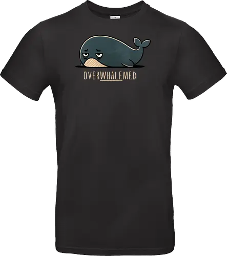 Overwhelmed Whale - Overwhelmed, stress, anxiety, mental health, life struggles, funny quotes, self care, motivational, relatable, emotional support, whale art, whale design, ocean life, marine wildlife, whale lovers, cute whale, whale illustration, underwater world, save the whales - Standard T-Shirt