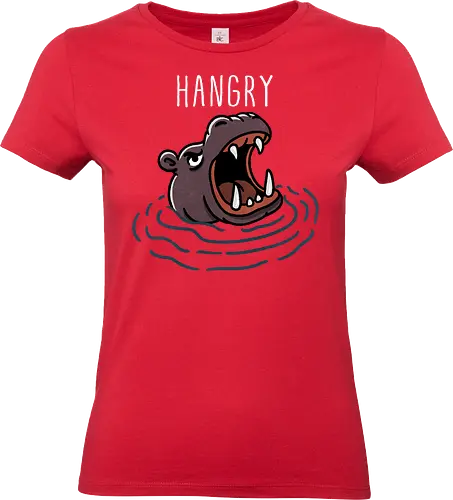 Hungary Hippo - hippo, hippopotamus, cute hippo, animal lover, wildlife art, funny hippo, hippo design, nature illustration, zoo animals, baby hippo, funny, pun - Standard T-Shirt (Women)