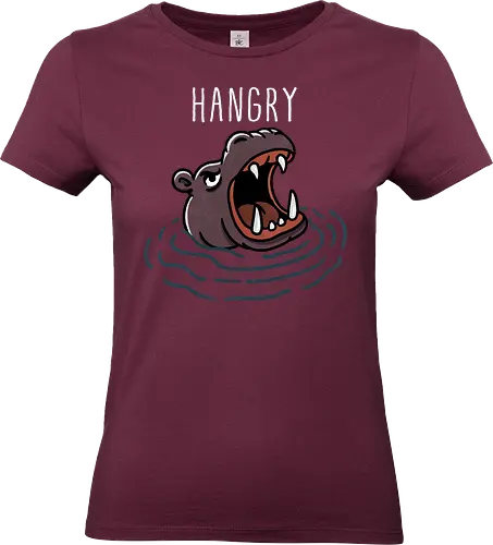 Hungary Hippo - hippo, hippopotamus, cute hippo, animal lover, wildlife art, funny hippo, hippo design, nature illustration, zoo animals, baby hippo, funny, pun - Standard T-Shirt (Women)