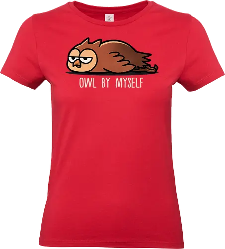 Owl by myself - Owl, animal, mental health, anxiety, sadness, depression awareness, positivity, self-care, emotional health, mental wellness, stress relief, therapy - Standard T-Shirt (Women)