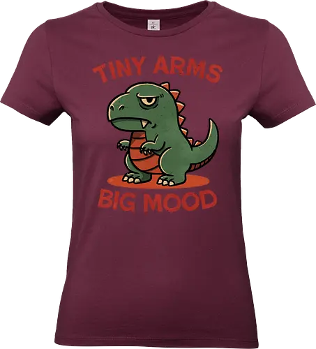 Big Mood Dino - tiny, cute dinosaur, dino art, dinosaur illustration, funny dinosaur, moody dino design, dinosaur gifts, cartoon dino, dinosaur lover, dinosaurs for kids, vintage dinosaur - Standard T-Shirt (Women)
