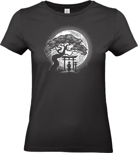 Moonlight Blossom - samurai, kawaii, anime, japan, warrior, martialarts, ninja, vintage, video game, fantasy, moonlight, moonJapanese culture, Tokyo skyline, Sakura blossoms, Japan travel, Tokyo tower, Japanese art, Kyoto temples, Anime, Sumo wrestling, Cherry blossom festival - Standard T-Shirt (Women)