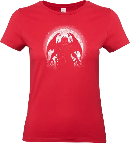 Moonlight Cthuhlu  - moon, Lovecraft, Cthulhu Mythos, Horror Art, Cosmic Horror, Eldritch, Cthulhu Cult, Vintage Horror, Geek Art, Fantasy Illustration, Dark Fantasy - Standard T-Shirt (Women)
