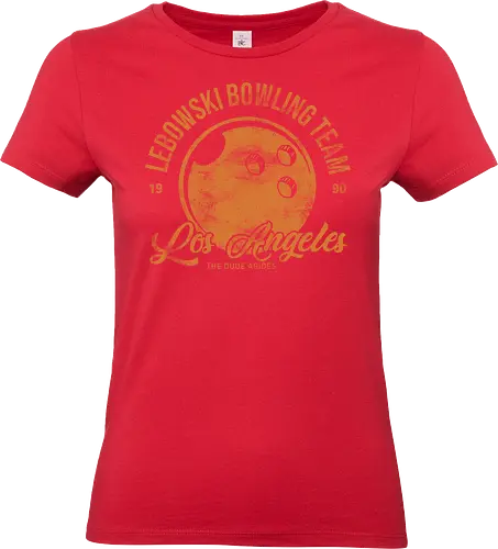Lebowski bowling team - vintage, retro, Lebowski, bowling, bowling team, The Big Lebowski, Dudeism, funny bowling shirt, bowling gifts, retro bowling, Lebowski art, slacker culture - Standard T-Shirt (Women)