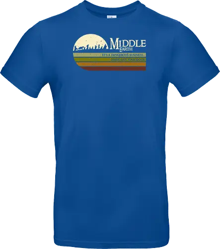 Retro Middle Earth - retro, rebel, 70s, movies, films, lotr, wizard japanese art, woodblock, japan, fantasy - Standard T-Shirt