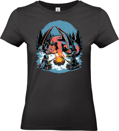 Cozy Dragon Fantasy  - RPG, Pen and Paper, d20, dungeon master, role-playing game, tabletop, game master, dungeon, games, board games, knight, wizard, mage, dragon, holidays, snow, cozy weather, winter, and marshmallows, cool, funny, fantasy, adventure - Standard T-Shirt (Women)