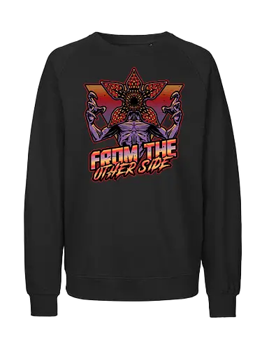Dimensional Monster Vaporwave - Tv Show, Rpg, 80s, Badge, Retro, Retro Vintage, Vintage, Halloween, Classic Movie, Classic, Demon, Monster, Creature, Spooky, Creepy, Vaporwave, Neon, Neon Sign, Cool - Fairtrade Sweatshirt