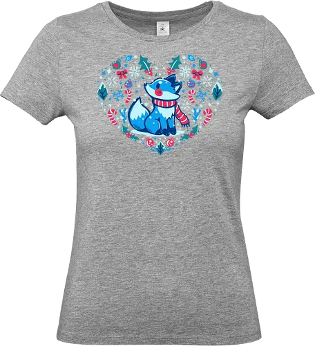 Heart of Winter - Fuchs-Kunst, Winterkunst, Weihnachtsfuchs, fox art, winter art, xmas fox, holiday fox, cute fox, christmas art, heart art, winter decor, festive art, kawaii fox, fox heart, cozy winter - Standard T-Shirt (Women)