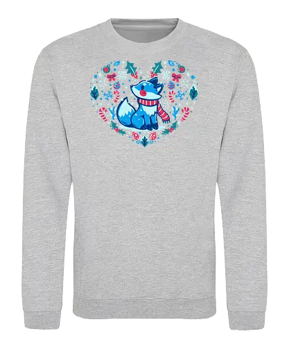 Heart of Winter - Fuchs-Kunst, Winterkunst, Weihnachtsfuchs, fox art, winter art, xmas fox, holiday fox, cute fox, christmas art, heart art, winter decor, festive art, kawaii fox, fox heart, cozy winter - Sweatshirt