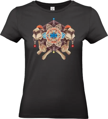 Camela Arabesque - camel, Kamel, Mandala, kaleidoscope, Kaleidoskop, desert, Wüste, geometrisch, oriental, orientalisch, arabisch - Standard T-Shirt (Women)
