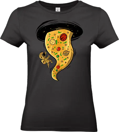 black hole pizza - pizza, food, space, astronout, delicious, beverages, meatball, sausages, fastfood, bestfriend - Standard T-Shirt (Women)