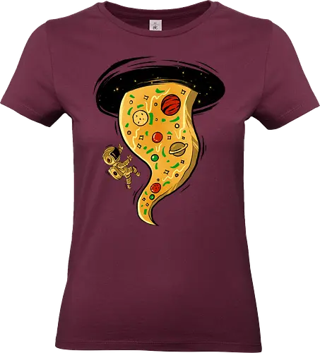 black hole pizza - pizza, food, space, astronout, delicious, beverages, meatball, sausages, fastfood, bestfriend - Standard T-Shirt (Women)