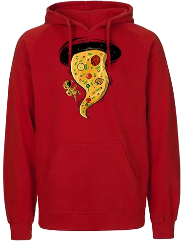 black hole pizza - pizza, food, space, astronout, delicious, beverages, meatball, sausages, fastfood, bestfriend - Fairtrade Hoodie