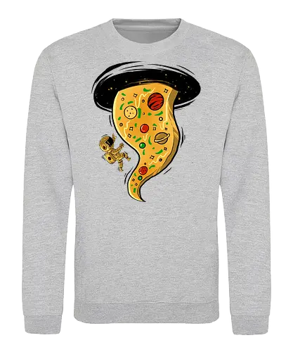 black hole pizza - pizza, food, space, astronout, delicious, beverages, meatball, sausages, fastfood, bestfriend - Sweatshirt