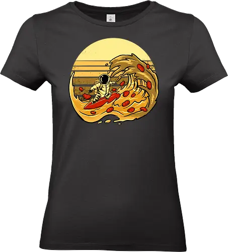 fun cheesey wave  - pizza, food, space, astronout, delicious, beverages, meatball, sausages, fastfood, bestfriend - Standard T-Shirt (Women)