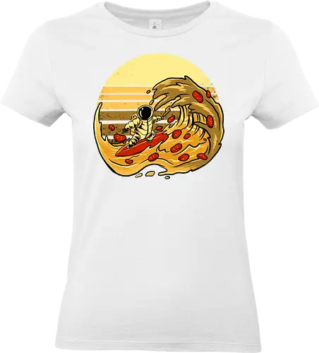 fun cheesey wave  - pizza, food, space, astronout, delicious, beverages, meatball, sausages, fastfood, bestfriend - Standard T-Shirt (Women)