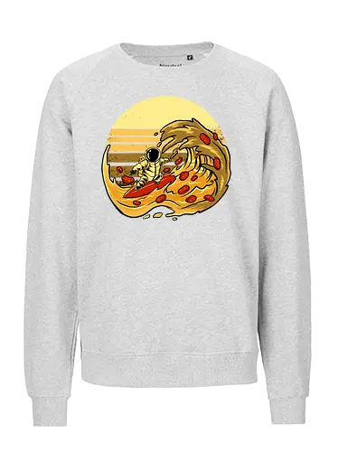 fun cheesey wave  - pizza, food, space, astronout, delicious, beverages, meatball, sausages, fastfood, bestfriend - Fairtrade Sweatshirt