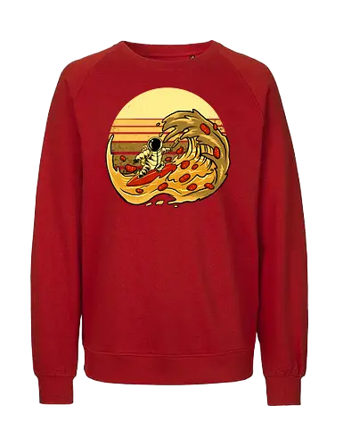 fun cheesey wave  - pizza, food, space, astronout, delicious, beverages, meatball, sausages, fastfood, bestfriend - Fairtrade Sweatshirt