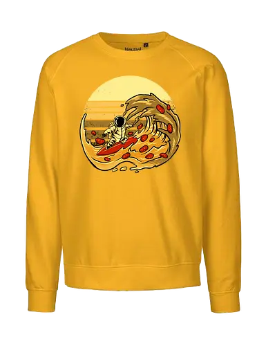 fun cheesey wave  - pizza, food, space, astronout, delicious, beverages, meatball, sausages, fastfood, bestfriend - Fairtrade Sweatshirt