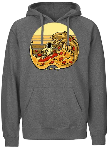 fun cheesey wave  - pizza, food, space, astronout, delicious, beverages, meatball, sausages, fastfood, bestfriend - Fairtrade Hoodie