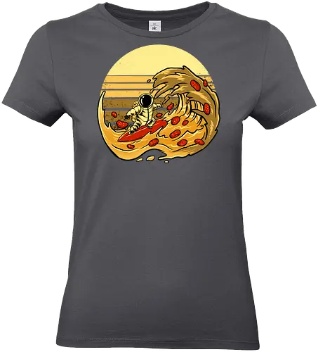 fun cheesey wave  - pizza, food, space, astronout, delicious, beverages, meatball, sausages, fastfood, bestfriend - Standard T-Shirt (Women)