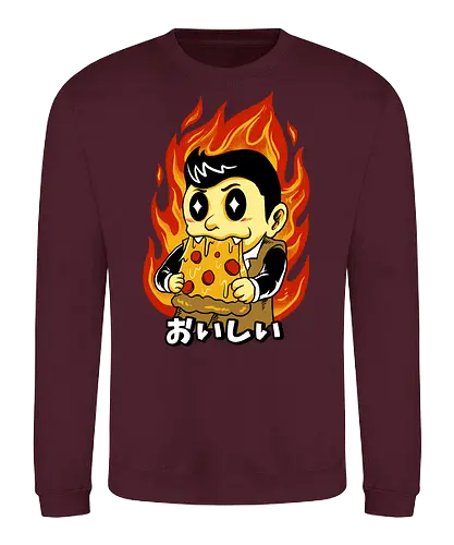 japanese vampire pizza - pizza, food, dracula, vampire, halloween, spooky, creepy, space, astronout, delicious, beverages, meatball, sausages, fastfood, bestfriend - Sweatshirt