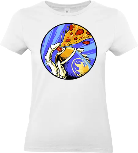 colorful life of pizza - pizza, food, dracula, vampire, halloween, spooky, creepy, space, astronout, delicious, beverages, meatball, sausages, fastfood, bestfriend - Standard T-Shirt (Women)