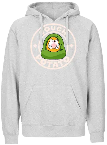 Blank Stare Mode - couch potato, blank stare, zoning out, hedgehog, cute hedgehog, beanbag chair, lazy day, no thoughts head empty, screen time, binge watching, doom scrolling, idle animation, homebody, introvert life, cozy vibes, stay home, comfy, relaxed, soft life, slow living, funny quote, kawaii, relatable, cute animal, cartoon style, cute illustration, character art, woodland animal, sillyfrenz, heho, chill mode, sofa goblin, tired eyes, spaced out, mental health, overstimulated, shutdown mode, nap time, pajama day, weekend mood, do nothing club, self care, comfort, cute merch, everyday wear, casual style, aesthetic, minimalist graphic, lazy humor - Fairtrade Hoodie