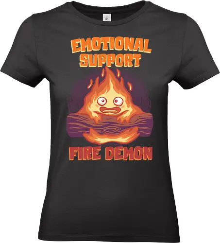 Emotional Support Fire Demon - famous anime, Howl's Moving Castle, Fire Demon - Standard T-Shirt (Women)