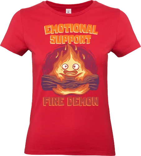 Emotional Support Fire Demon - famous anime, Howl's Moving Castle, Fire Demon - Standard T-Shirt (Women)